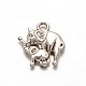 Tibetan Style Alloy Elephant Mother & Son Charms PALLOY-ZN49831-AS-RS-1