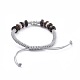 Bracelets de perles tressées coréennes réglables en cordon de polyester ciré unisexe BJEW-JB04680-03-3