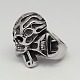 304 Stainless Steel Pirate Style Skull Wide Rings RJEW-F006-279-2