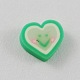 Color verde claro moda cuidado de uñas corazón arcilla polimérica sin agujeros tubos decoración de uñas X-CLAY-Q123-2-1