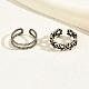2 pièces ensemble d'anneaux de manchette ouverts en laiton de 2 styles LD0059-1