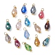 15pcs pendentifs en verre galvanoplastie 15 couleurs PALLOY-JF02257-1