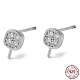 Rhodium Plated 925 Sterling Silver Stud Earring Findings STER-M115-15P-1