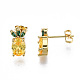 Brass Micro Pave Cubic Zirconia Stud Earrings EJEW-T014-14G-NF-3