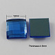 電気メッキガラスカボション  多面カット  正方形  ミディアムブルー  12x12x4~5mm GGLA-R013-1