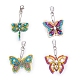 Kits de llaveros con colgante de mariposa y libélula de diamante acrílico PW-WG32513-01-1
