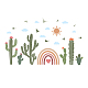 Superdant boho cactus decalcomanie da muro uccelli arcobaleno grande adesivo da parete fai da te stacca e attacca murales rimovibili adesivi per la scuola materna arredamento della camera dei bambini DIY-WH0228-710-1
