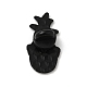 クールなエナメルピン  バックパックの衣類用の黒合金ブローチ  パイナップル  29x15x1.5mm JEWB-P030-F01-2