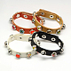 Unisex Bracelets PU Leather Snap Bracelets BJEW-A101-B-1