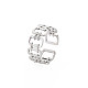 304 anillo de puño rectangular abierto de acero inoxidable para mujer RJEW-S405-237P-3