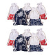 Nbeadsのコットンとリネンの布ポーチ  巾着袋  花柄  ミックスカラー  12~14.2x9.8~10.5cm  5個/カラー  20個/セット ABAG-NB0001-08-1