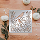 FINGERINSPIRE Bired & Flower Metal Stencils 16 cm Square Scrapbooking Drawing Stencils Stainless Steel Floral Leaves Pattern Painting Stencils for Engraving DIY-WH0279-080-7