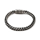 304 braccialetto a catena di grano rotondo in acciaio inossidabile con chiusura magnetica per uomo donna BJEW-E009-15AS-1