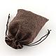 ポリエステル模造黄麻布包装袋巾着袋  ココナッツブラウン  13.5x9.5cm ABAG-R004-14x10cm-10-2