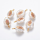 Colgantes naturales de perlas cultivadas de agua dulce PEAR-L027-11-2