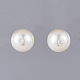 プラスチック模造真珠の耳のスタッド  キュービックジルコニア付き  304ステンレススタッドピアスパーツとプラスチック製のイヤナット  ラウンド  ミックスカラー  27x14mm  ピン：0.8mm EJEW-JE03618-2