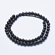 Chapelets de perles en tourmaline noire naturelle G-E444-27-6mm-2