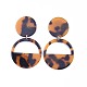 Flat Round Cellulose Acetate(Resin) Dangle Stud Earrings X-EJEW-JE03096-04-1