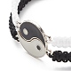 Émail yin yang couple assorti bracelets de perles tressées ensemble BJEW-JB08557-4