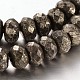 Faceted Rondelle Natural Pyrite Beads Strands G-P061-21-8mm-2