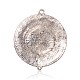 Antikes Silber überzogene flache runde Legierung Schmelz Verbinder TIBE-M001-164A-2