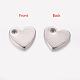 Charms cuore con tag originale color blacnk con timbratura 304 pendenti in acciaio inossidabile X-STAS-Q112-1