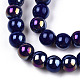 Chapelets de perles en verre opaque électrolytique X-GLAA-T032-P6mm-AB03-2