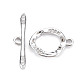 Brass Micro Pave Clear Cubic Zirconia Toggle Clasps KK-S356-582-NF-1