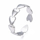 304 Stainless Steel Heart Wrap Open Cuff Ring RJEW-T023-69P-3