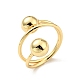 Brass Ball Triple Layer Wrap Ring for Women RJEW-E046-22G-3