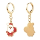 Brass Huggie Hoop Earrings for Christmas EJEW-JE04509-04-2