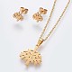 304 Stainless Steel Pendant  Necklace and Stud Earrings Jewelry Sets SJEW-K151-73G-1