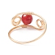 Круглое плетеное кольцо на палец с натуральным драгоценным камнем RJEW-JR00502-7