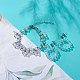 Boucles d'oreilles pendantes en perles de verre mariées et bracelet multi-rangs SJEW-JS01257-2