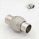 304 Stainless Steel Textured Magnetic Clasps STAS-N002-40A-2