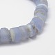 Calcédoine bleue naturelle perles rondes plat brins G-I131-02-8mm-3