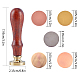 CRASPIRE 5 Colors Brass Blank Round Stamp Head & Natural Rosewood Handle Sets DIY-CP0003-39-2