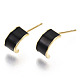 Brass Enamel Half Hoop Earrings KK-N232-97B-NF-4