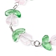 Glass Flower Beaded Bracelets BJEW-JB09788-02-3
