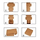 クラフト紙箱  折りたたみボックス  正方形  淡い茶色  8.5x8.5x3.5cm CON-CJ0001-04-3