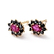 Flower Cubic Zirconia Stud Earrings for Her EJEW-C002-19G-RS-2