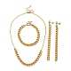 Chain Necklaces & Bracelet & Dangle Earring Sets SJEW-JS01119-1