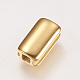 304ステンレス鋼スライドチャーム  長方形  ゴールドカラー  10x5.5x4mm  穴：2mm STAS-F144-024G-5.5x10-1