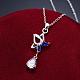 Silver Plated Brass Cubic Zirconia Pendant Necklaces NJEW-BB05136-A-3