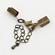 Antique Bronze Brass Chain Extender with Lobster Claw Clasps and Folding Crimp Ends X-CHC-KK95-AB-1