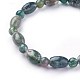 Natural Moss Agate Beads Stretch Bracelets BJEW-F380-03-3