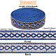 FINGERINSPIRE 5 Yards Embroidery Organza Lace Trim 1.2 Inch Sew/Iron on Lace Trim Black Polyester Trim with Blue Teardrop Pattern Vintage Decorative Lace Ribbon for Sewing Craft Supplies Home Decor OCOR-FG0001-35-2