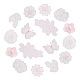Arricraft16pcs8スタイルポリエステルレースコンピューター刺繡飾りアクセサリー  DIY服用  バッグ  パンツ  靴の装飾  花と葉と蝶  ピンク  28~84x27~125x0.5~6mm  2個/スタイル DIY-AR0002-37-1