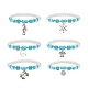 Set di 6 braccialetti elastici in turchese sintetico e perline di vetro BJEW-JB08995-1