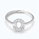 925 componentes de anillo de dedo de garra de diamante de imitación de plata esterlina STER-E061-31P-3